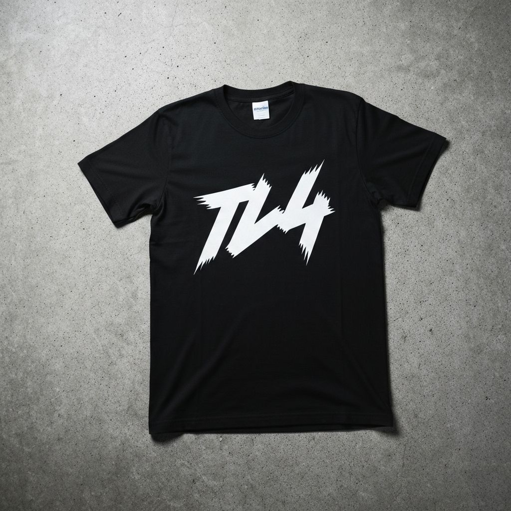 Custom black t-shirt with bold graphic